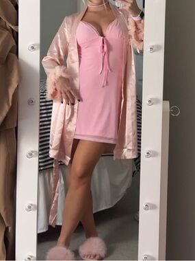 Missguided Pink Plunge Neck Sleep Dress